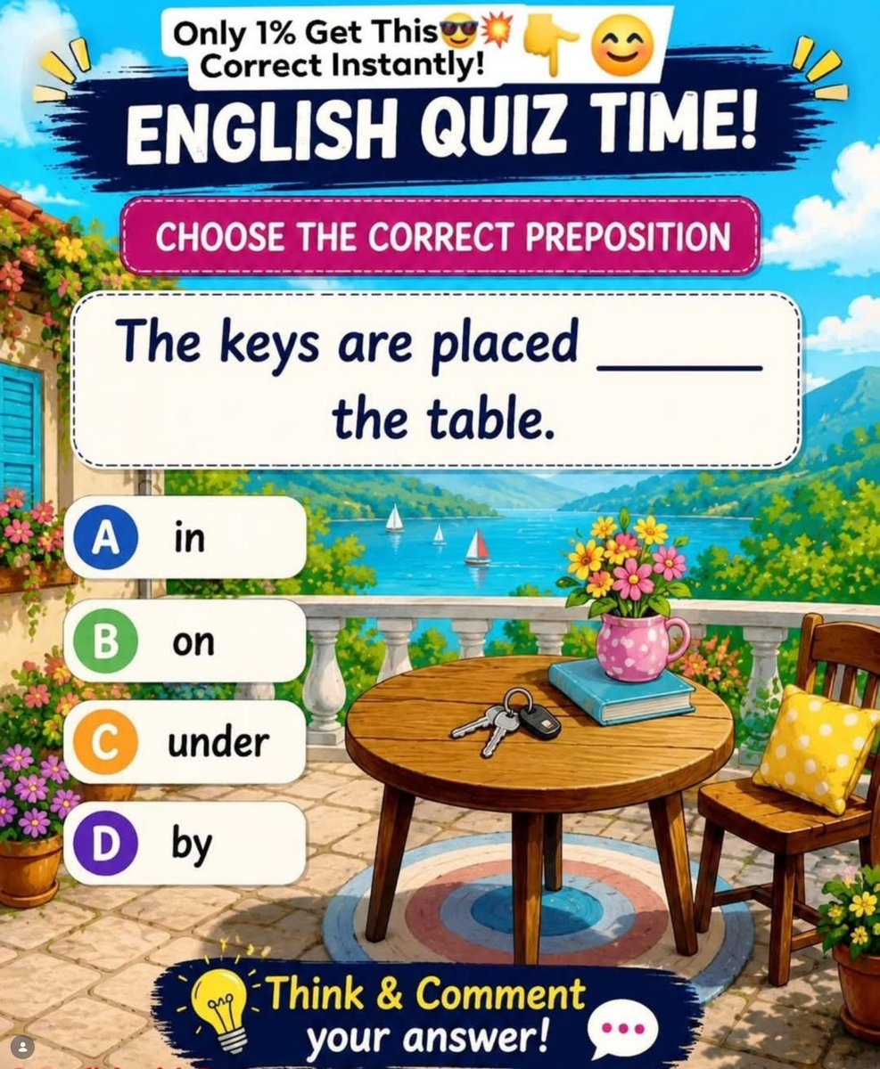 zApexEnglish's tweet photo. 🎯 Test your English grammar with this quick preposition quiz!
Can  you find the correct answer in just a few seconds? Comment your choice  before reading the comments and challenge your friends. 👇 https://t.co/zUMq7H38vS