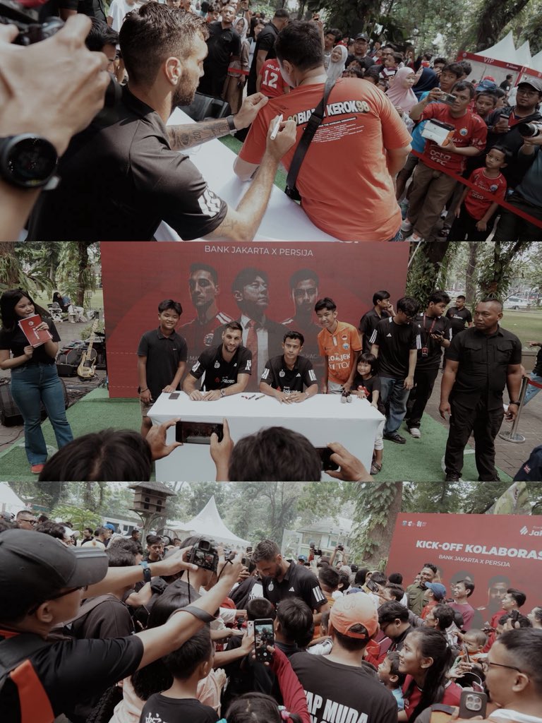 Persija_Jkt's tweet photo. Keseruan acara Kick-Off Kolaborasi: United for Jakarta bersama Persija x Bank Jakarta di Taman Suropati, dari seremoni hingga berbagai momen seru bersama Jakmania. 🔴🏙️

Satu semangat, satu kota.
United for Jakarta!

#UnitedForJakarta #BankJakarta #Persija https://t.co/yG6X6j1vfV