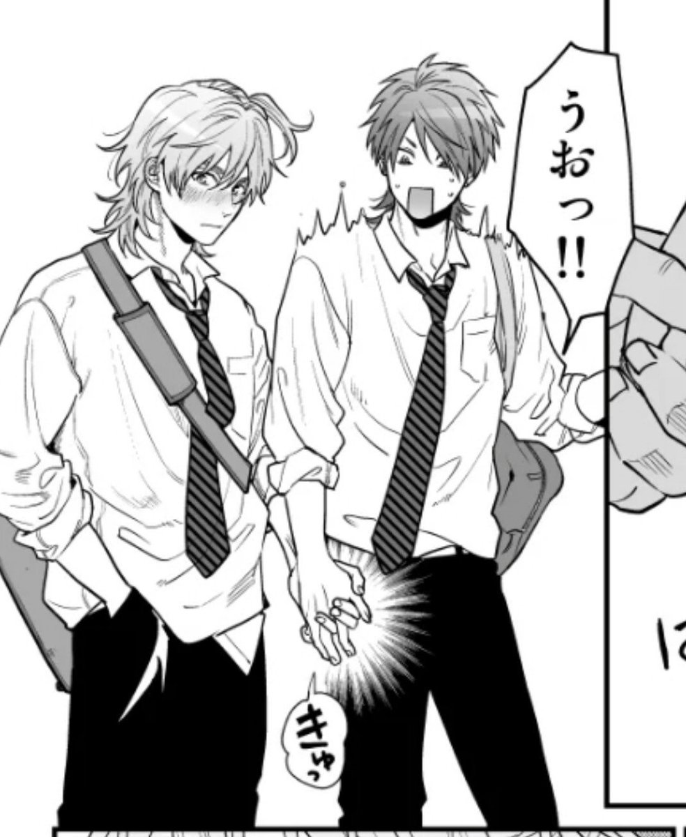 kashma_freckles's tweet photo. I just realized that in the same chapte, Toono said he didn't want to hold Yacchan's hand in public but   instinctively grabbed Kashima's hand in the crowded cafeteria... https://t.co/nMXepzykJA