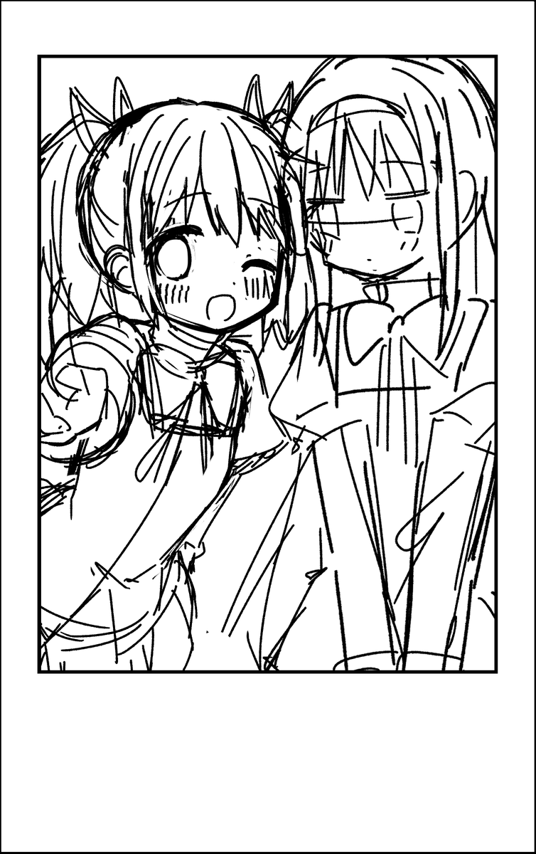 htaklove's tweet photo. 長らく放置してしまっている色々なラフです……(まどか、まどほむ、さな、まどか) https://t.co/SBqrElhW54