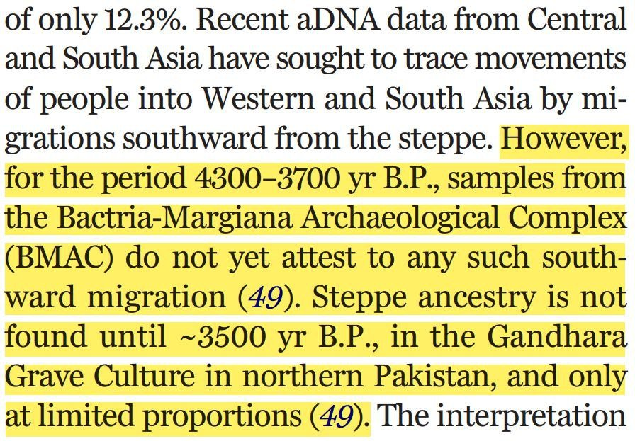 Maximusji's tweet photo. @Rtam86418021 @iosif_lazaridis @KroonenGuus Outlier is not = main cline.   ofc " DO NOT ATTEST TO ANY SOUTHWARD MIGRATION"  exactly.  Narasimhan report is 2019 and this report is 2023.
btw Narasimhan  himself noted only Female mediated steppe in 1500 BC -300 bc nw SOUTH ASIA adna https://t.co/8Gw7cNT4LC