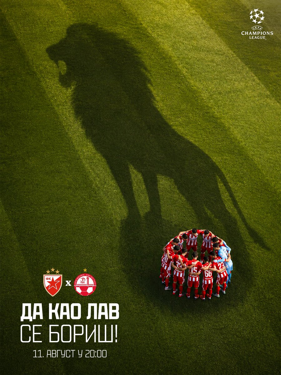 crvenazvezdafk's tweet photo. Da kao lav se boriš!
Crvena zvezda - Hapoel Ber Ševa, utorak u 20:00

🔴⚪️ #fkcz https://t.co/z8C5iX0rv0