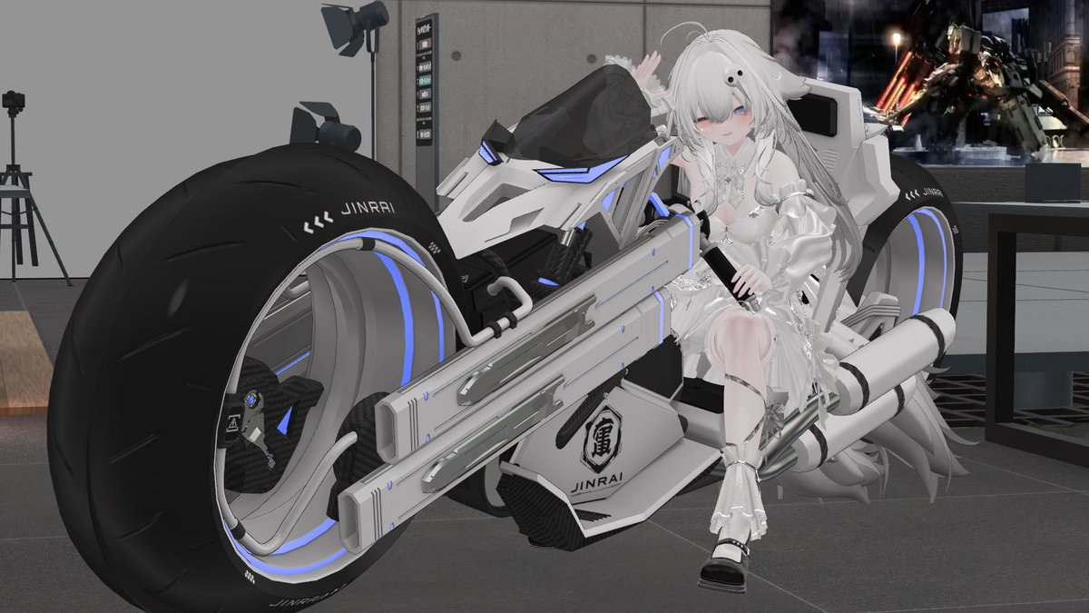 yonaguni_0808's tweet photo. てんぽいさんよりドレスを、ダマちゃんよりサイバーチックなバイクを誕生日ギフト貰ったから組み合わせてみた
このミスマッチ感なんか凄くいい https://t.co/e8cgDB3UQG