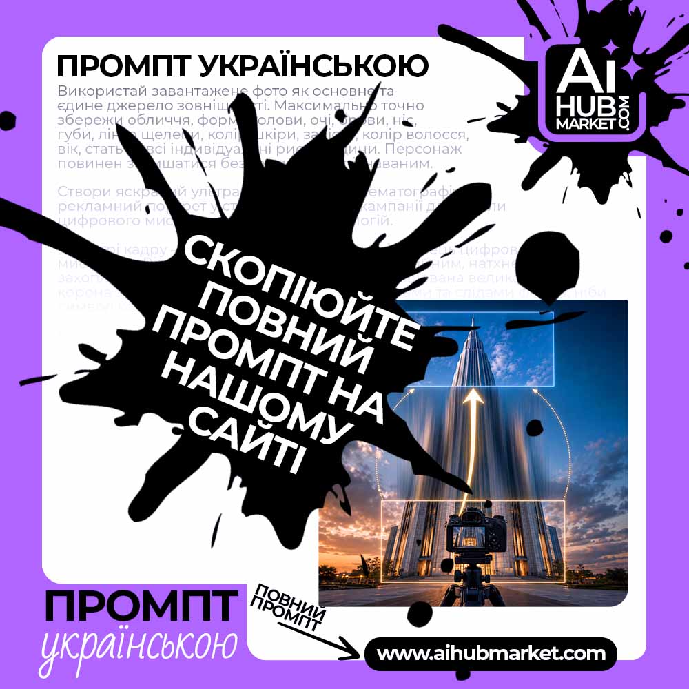 zghadka's tweet photo. Prompt "Camera Tilt Up"
Промпт «Нахил камери вгору»
🔗 EN: https://t.co/T0vnR9zjKb
🔗 UA: https://t.co/SmxyaPPApj
#AIHubMarket #Prompt #CameraPrompt #VideoPrompt #CameraMovement #TiltUp #CameraTilt #CinematicCamera #AIVideo #VideoGeneration #Промпт https://t.co/7espdODdBC