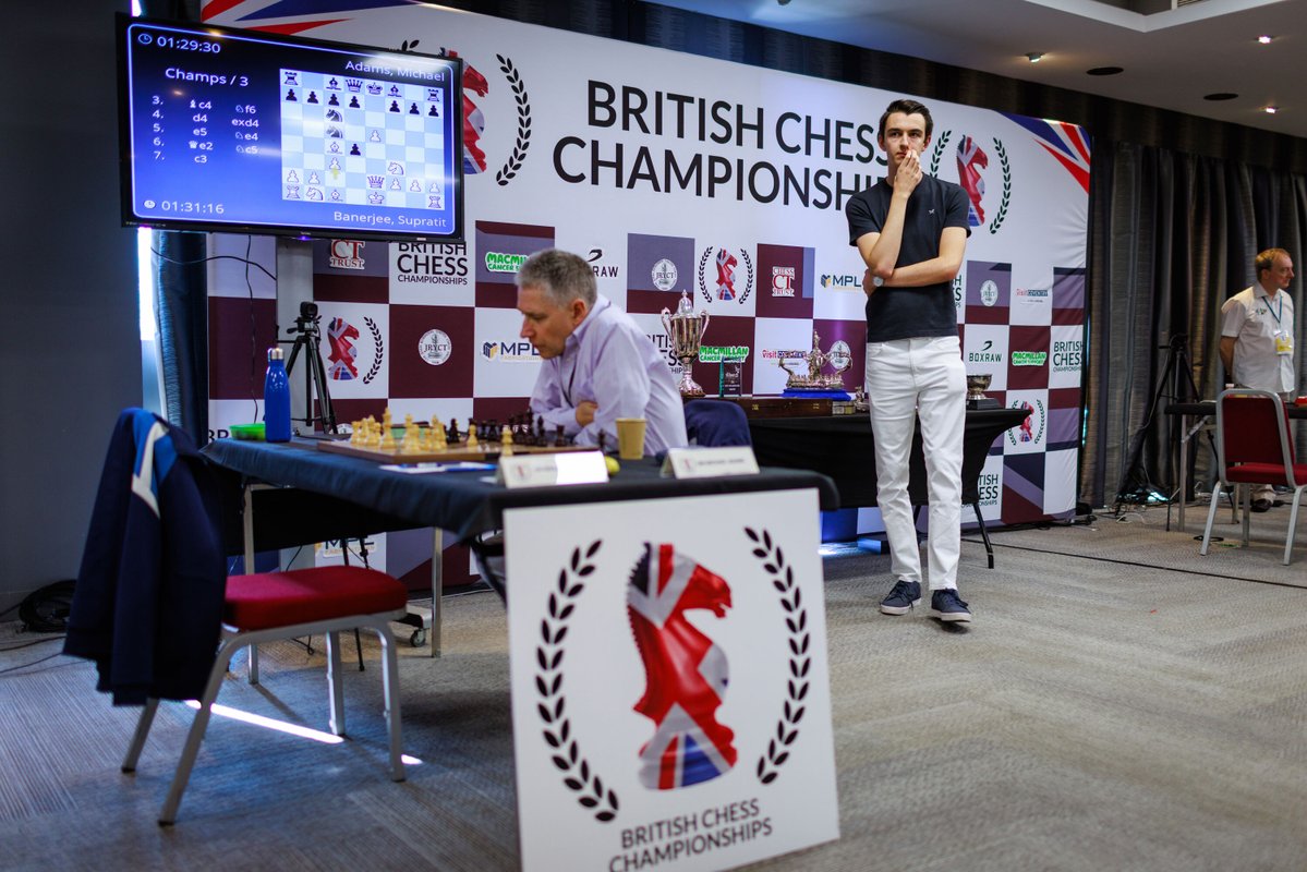 ecfchess's tweet photo. 🔴 We're LIVE for the final round of the #BritishChess Championships!

🎙️ Watch live:
https://t.co/33eSSdGjTq
#BCC2026 #Chess https://t.co/Ob36jdgZFI