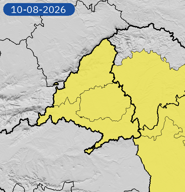 AEMET_Madrid's tweet photo. 09/08 11:24 AVISOS HOY Y MAÑANA | Comunidad de Madrid: temperaturas máximas. Nivel máximo de aviso: amarillo.
Actualizaciones en https://t.co/wtnxfrPjIy https://t.co/n7NdioH890
