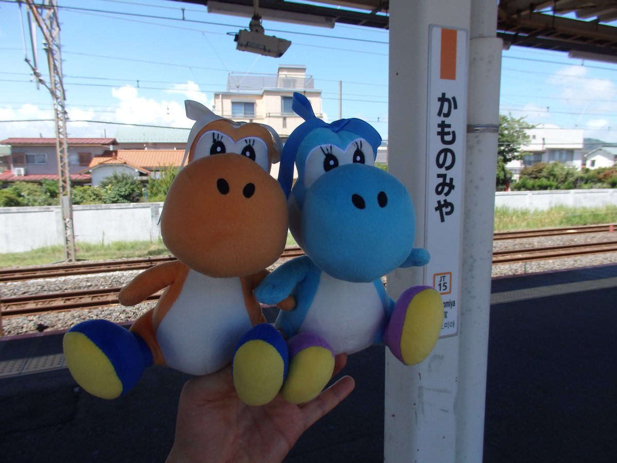 minaddy_kong's tweet photo. 鴨宮
この駅で長く電車観察してきた
ミカンとラムネの２ショッ���🦖🦖 https://t.co/1isaXVTg2X