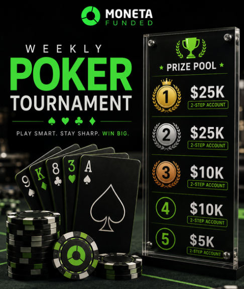 Traders_Waves's tweet photo. 🚨 TWO FUN Moneta Funded Reminders! 🚨

♠️ POKER TOURNAMENT
Starts in 2 HOURS 30 MINUTES!
🕐 1:00 PM London Time
👥 Limited to 300 participants

🔥 $200K INVITE COMPETITION
⏳ ONLY 6 DAYS LEFT!
🏆 Top 8 eligible winners get $25K accounts each!

Discord: https://t.co/8OeLGhvNAf T
elegram: https://t.co/bvzmncRD25

Don't miss either one! 🚀🔥