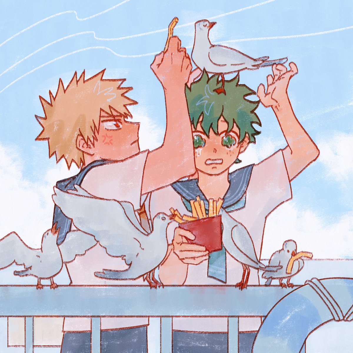 LRBZWJ's tweet photo. #勝デク
海の日
💥vs🍟vs🐦vs🥦 https://t.co/yIDuSR1UiI