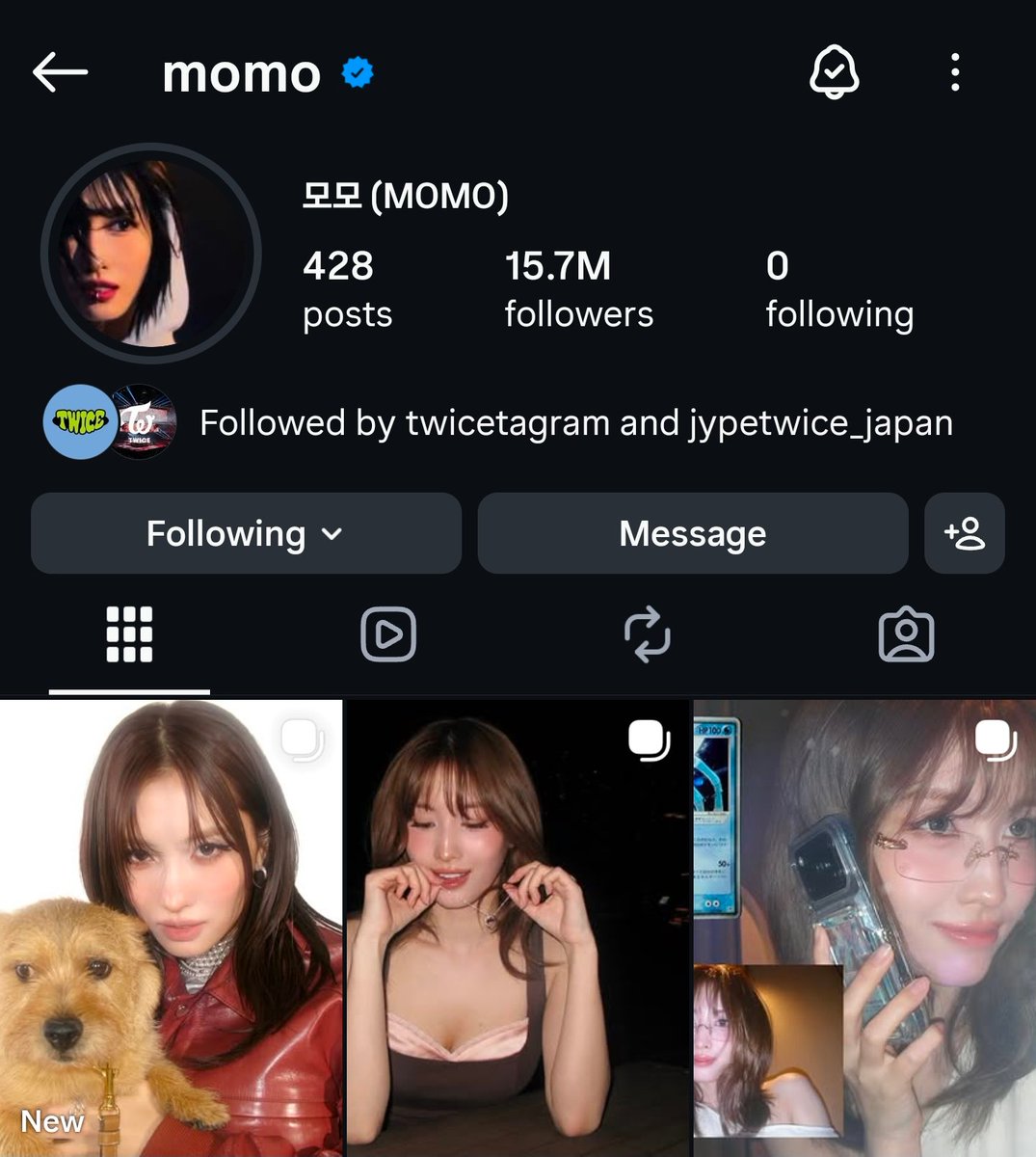 godmitzu's tweet photo. MOMO's username on both Instagram and TikTok being just 'momo' https://t.co/efGGyGvbXr