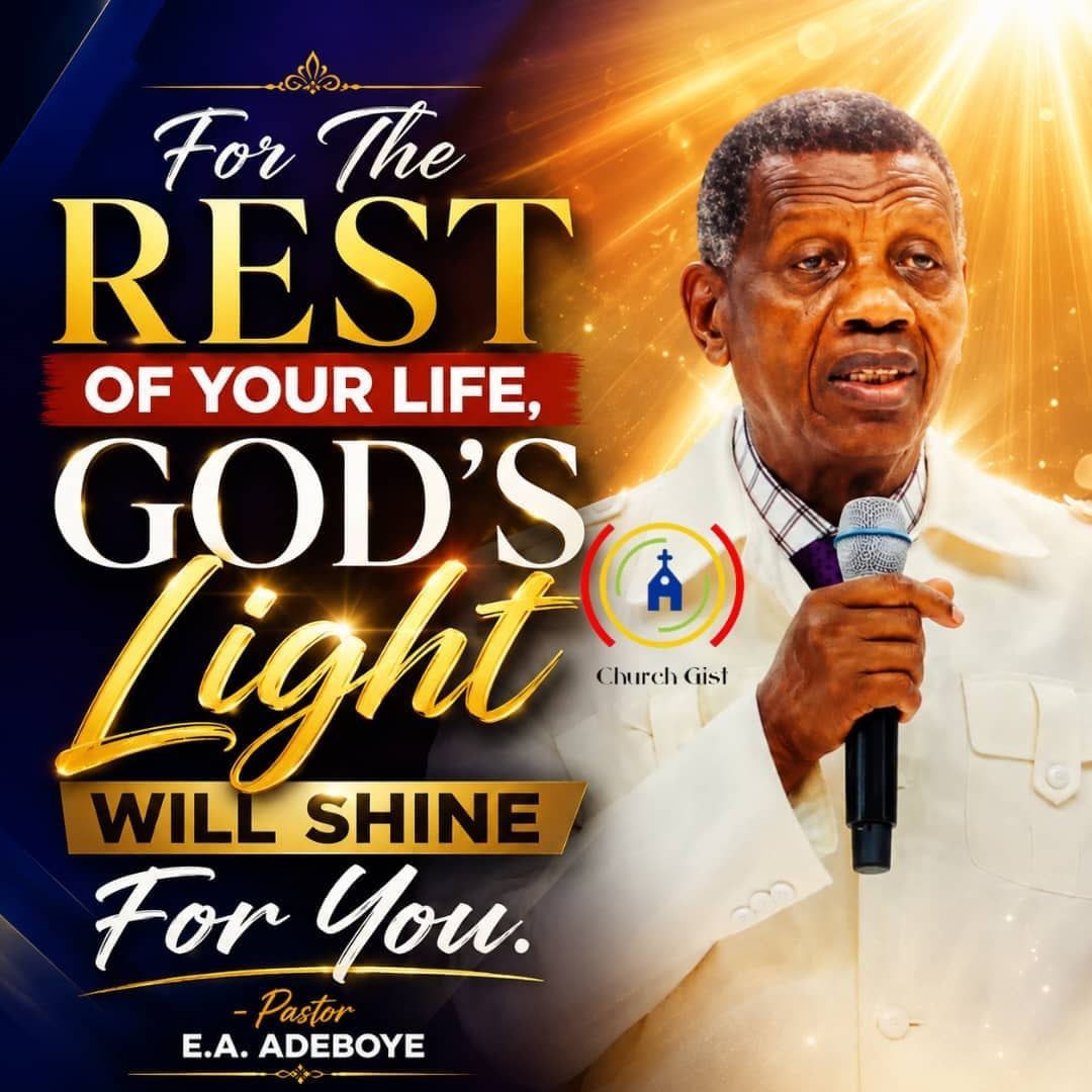 therealchurchg1's tweet photo. For The Rest Of Your Life, (God's) Light Will Shine For You.

-Pastor E.A. Adeboye

#ChurchGist https://t.co/nhZYIzNU77