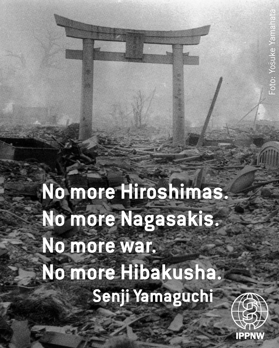 IPPNWgermany's tweet photo. Am 9. August 1945 warfen die USA die Atombombe „Fat Man“ über #Nagasaki ab. Tausende starben. Wer überlebt hatte, blieb ohne Hilfe zurück, weil Krankenhäuser und Infrastruktur zerstört waren. 81 Jahre danach gedenken wir der Opfer und treten für eine Welt ohne Atomwaffen ein. https://t.co/KS06APl5AR