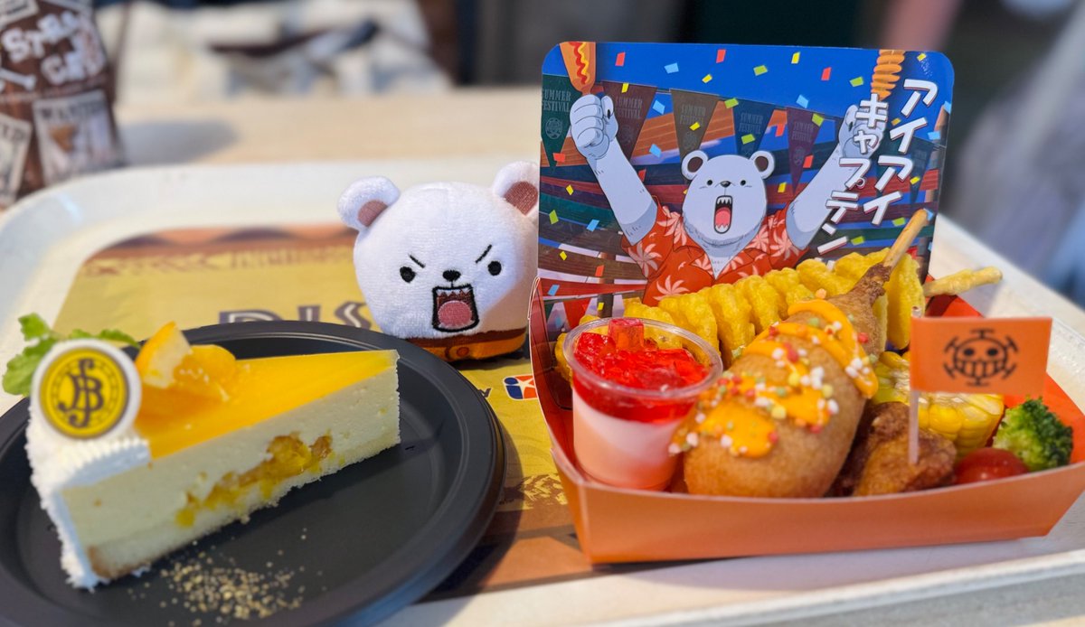 ritsu_OP's tweet photo. プレショ前の腹ごしらえ。ナミのケーキ美味しかった。宴レストランのイラスト、折角描き下ろしてるんだからこのイラスト使ったグッズ欲しかったよね🥺 https://t.co/icdT92PVyH
