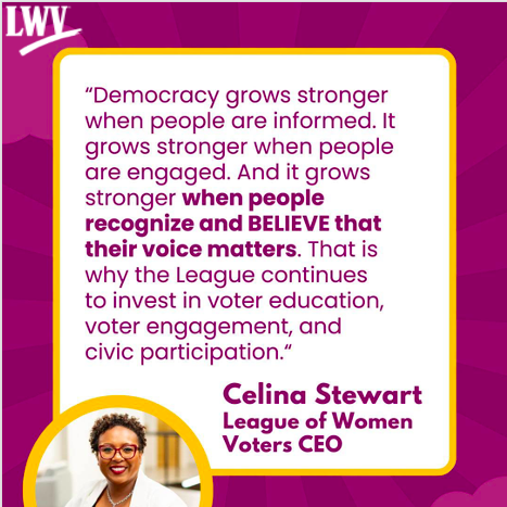 lwv_wa's tweet photo. Every day is a DAY OF ACTION for democracy.
Here's what you can do:
👉🏼 Check your voter registration at https://t.co/gLk3rwNsv6
👉🏼 Know what’s on your local ballot
👉🏼 Vote early
👉🏼 Share this with a voter who's not sure what to do.
That’s democracy in action. @LWV @LWVVA https://t.co/k8QGGk4quU
