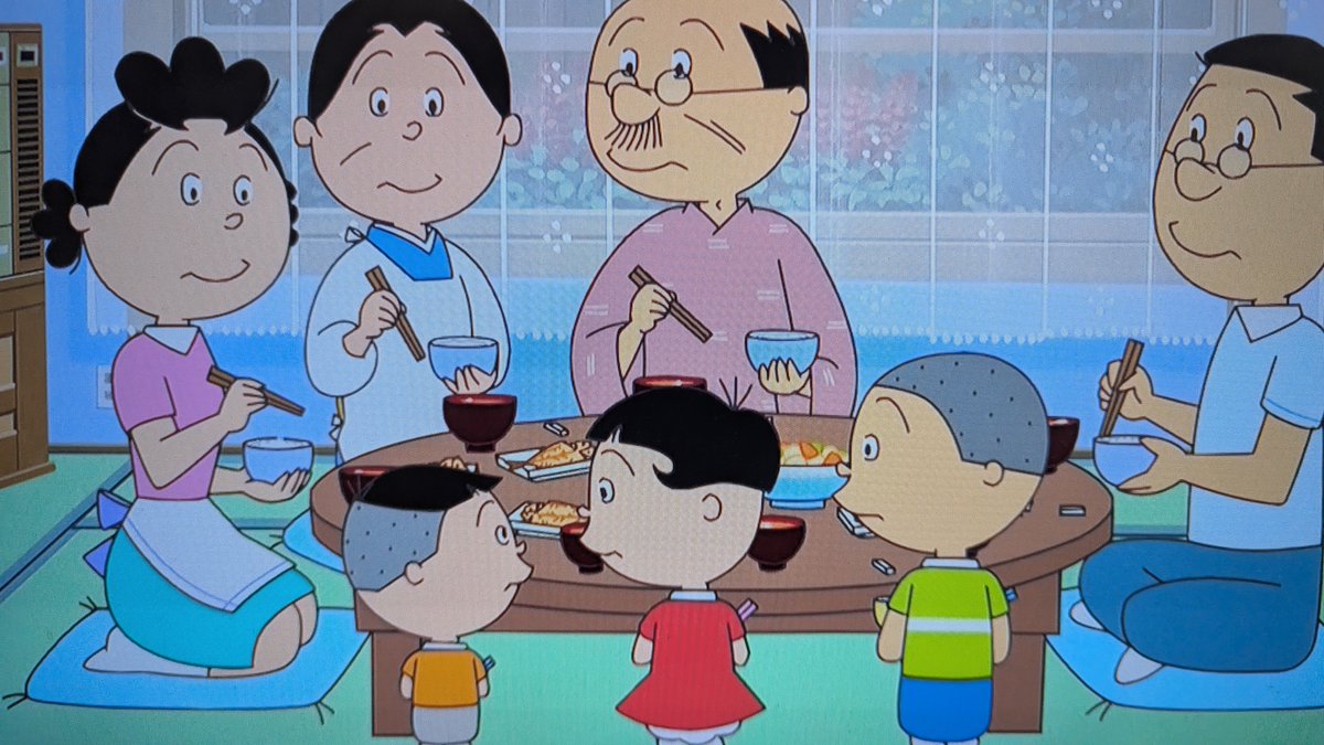 sazae_gohan's tweet photo. #サザエさん
#サザエさんの食事

ご飯
味噌汁(とうふ)
アジの開き
煮物 https://t.co/LHc5H2zHUv