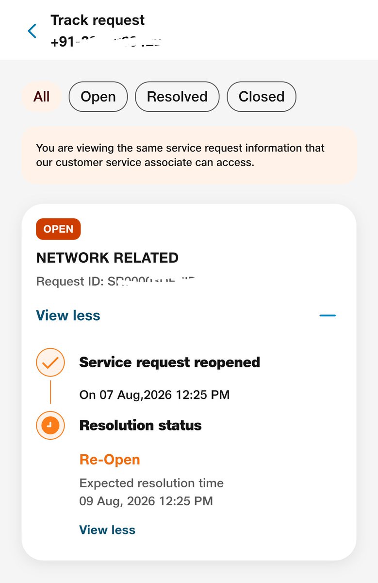 venomyzertm's tweet photo. @JioCare This was supposed to be resolved already...... But no engineer visited me. I called the engineer(today 2:45pm) who installed the device in my house- he forwarded the call and the other engineer told me Issue cannot be solved https://t.co/H9S6QltBiJ