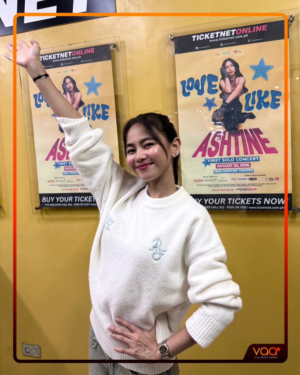 VivaArtists_'s tweet photo. LOOK: Ashtine Olviga at the TicketNet booth for the ticket selling of her upcoming concert! 💗🎟️

Thank you to everyone who dropped by and secured their tickets! We can’t wait to see you all at LOVE LIKE ASHTINE on August 22 at the New Frontier Theater! ✨

Don’t miss out—get your tickets now!
