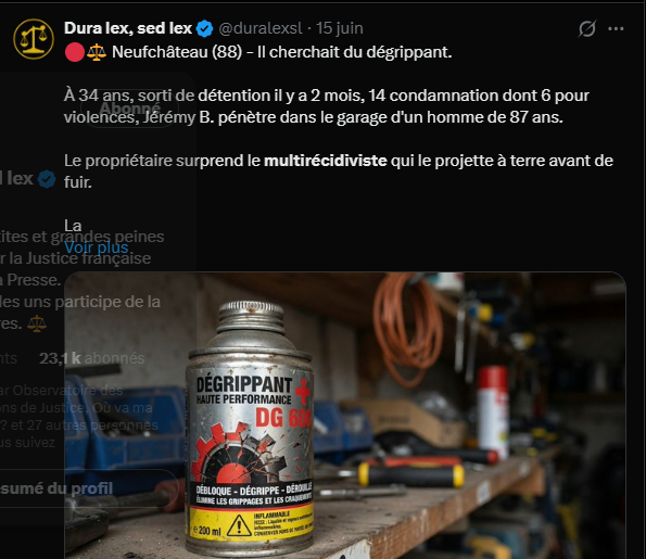 Zorrro2025's tweet photo. @BFMTV manque moyens.. si on enfermait une bonne fois pour toute les multirecidivistes... on ne retraiterait pas 50 fois la meme personne https://t.co/sZGUsadKdz