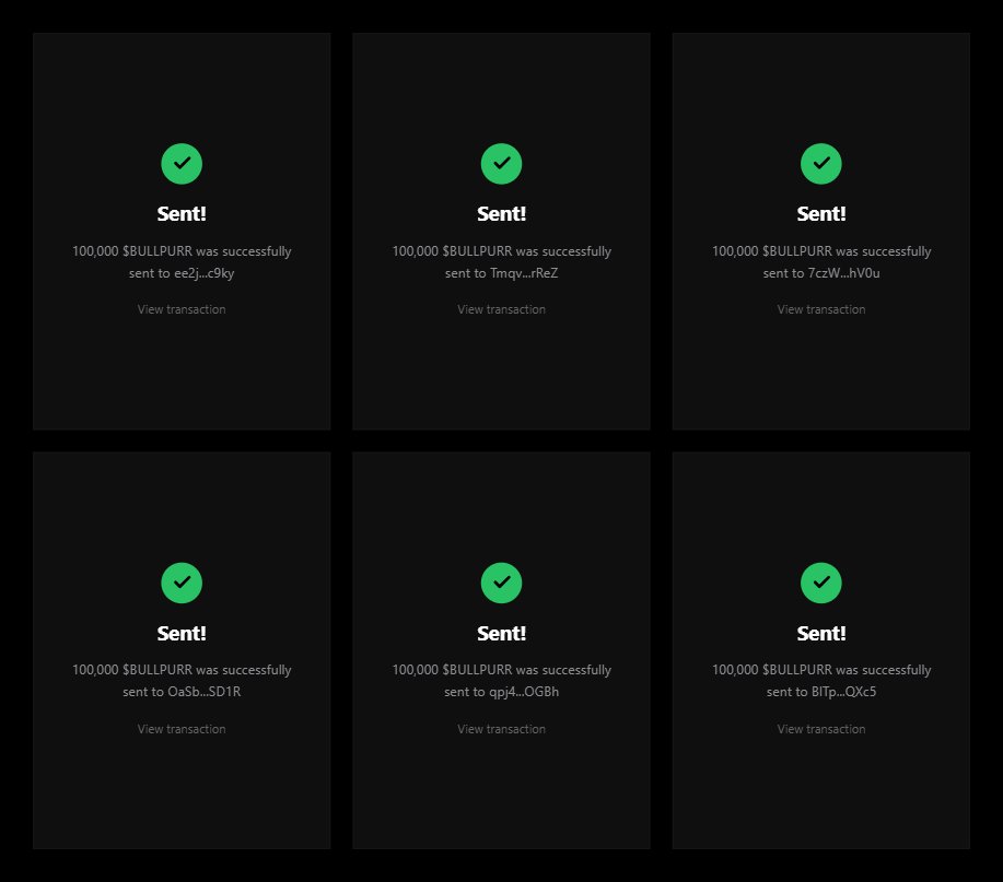 BULLPURR's tweet photo. $BULLPURR AIRDROPS 100,000 

First 750 wallets $BULLPURR

Must follow 🔔
 
Must Retweet Pinned Post
 
#SolanaAirdrop https://t.co/l6C3bzH6g2
