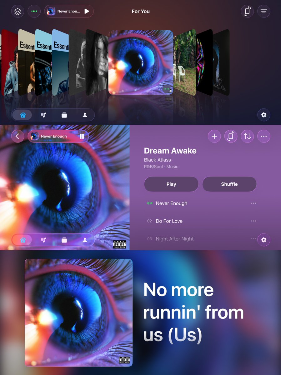 LeaveStyle1's tweet photo. DeepMusic 2.1.0 is here.

A more immersive way to enjoy music on iOS 26.

✨ Full-screen lyrics experience
🌌 Cinematic landscape mode
🎵 Designed for moments when music becomes more than just sound.

Link: https://t.co/FQrPwDIk9l

#iOS #IndieDev #SwiftUI #MusicApp https://t.co/joGoXNjTkP