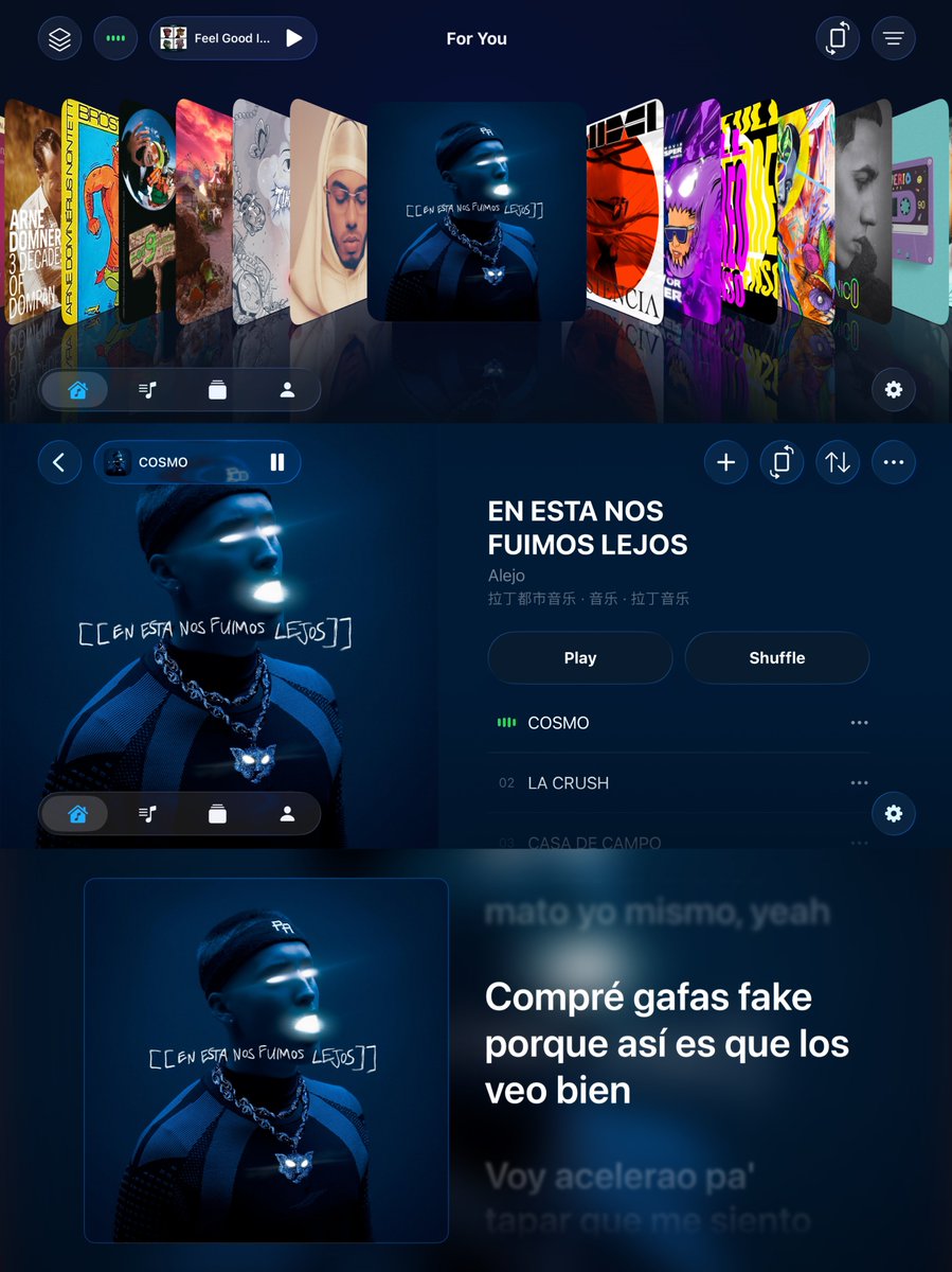 LeaveStyle1's tweet photo. DeepMusic 2.1.0 is here.

A more immersive way to enjoy music on iOS 26.

✨ Full-screen lyrics experience
🌌 Cinematic landscape mode
🎵 Designed for moments when music becomes more than just sound.

Link: https://t.co/FQrPwDIk9l

#iOS #IndieDev #SwiftUI #MusicApp https://t.co/joGoXNjTkP
