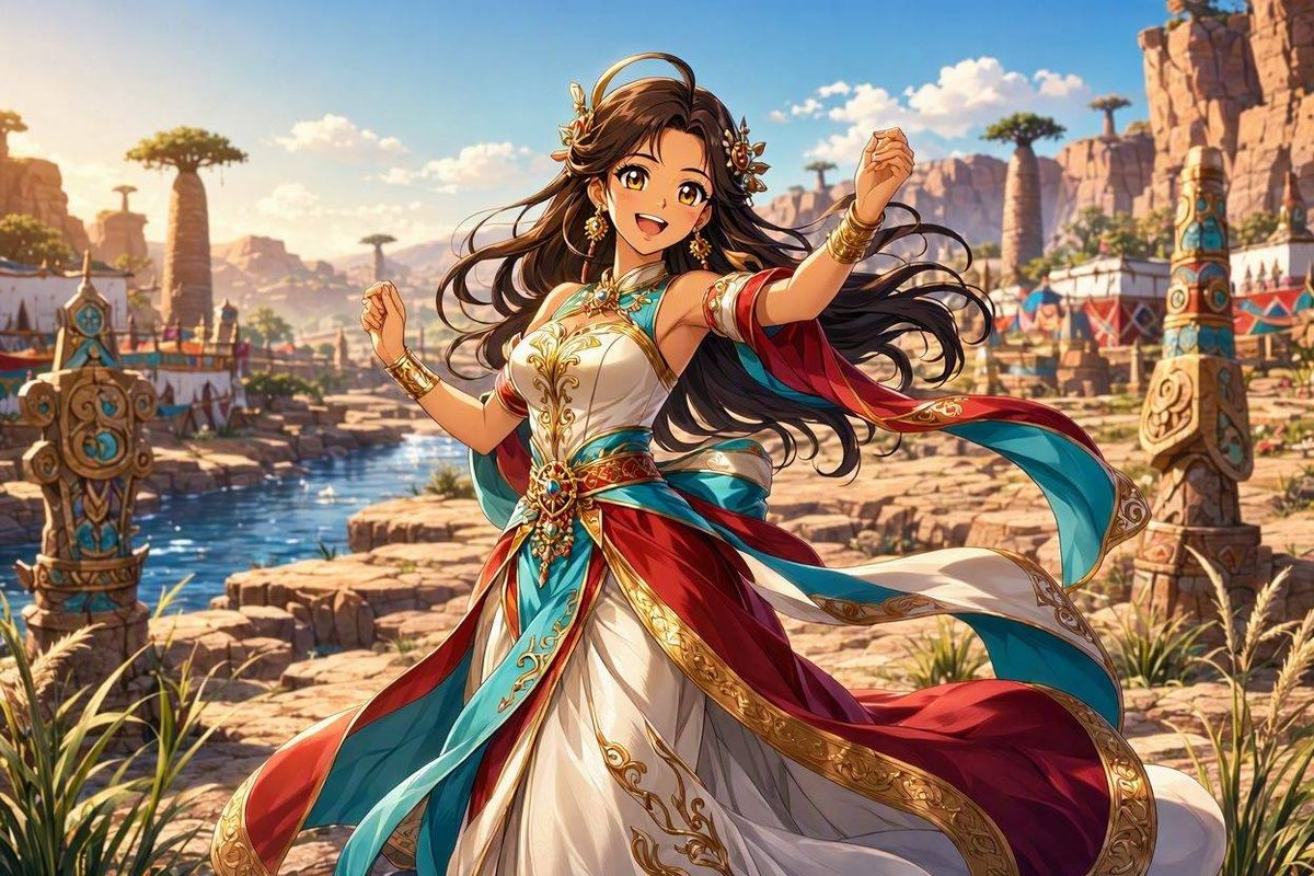 samidare0546's tweet photo. AIの想像力で描く「African Symphony」のイメージ。
メロディーやリズムから生まれる物語を、アニメイラストで表現しています。
#AIイラスト #画像生成AI #音楽 #アート https://t.co/SBGx8d8KR8