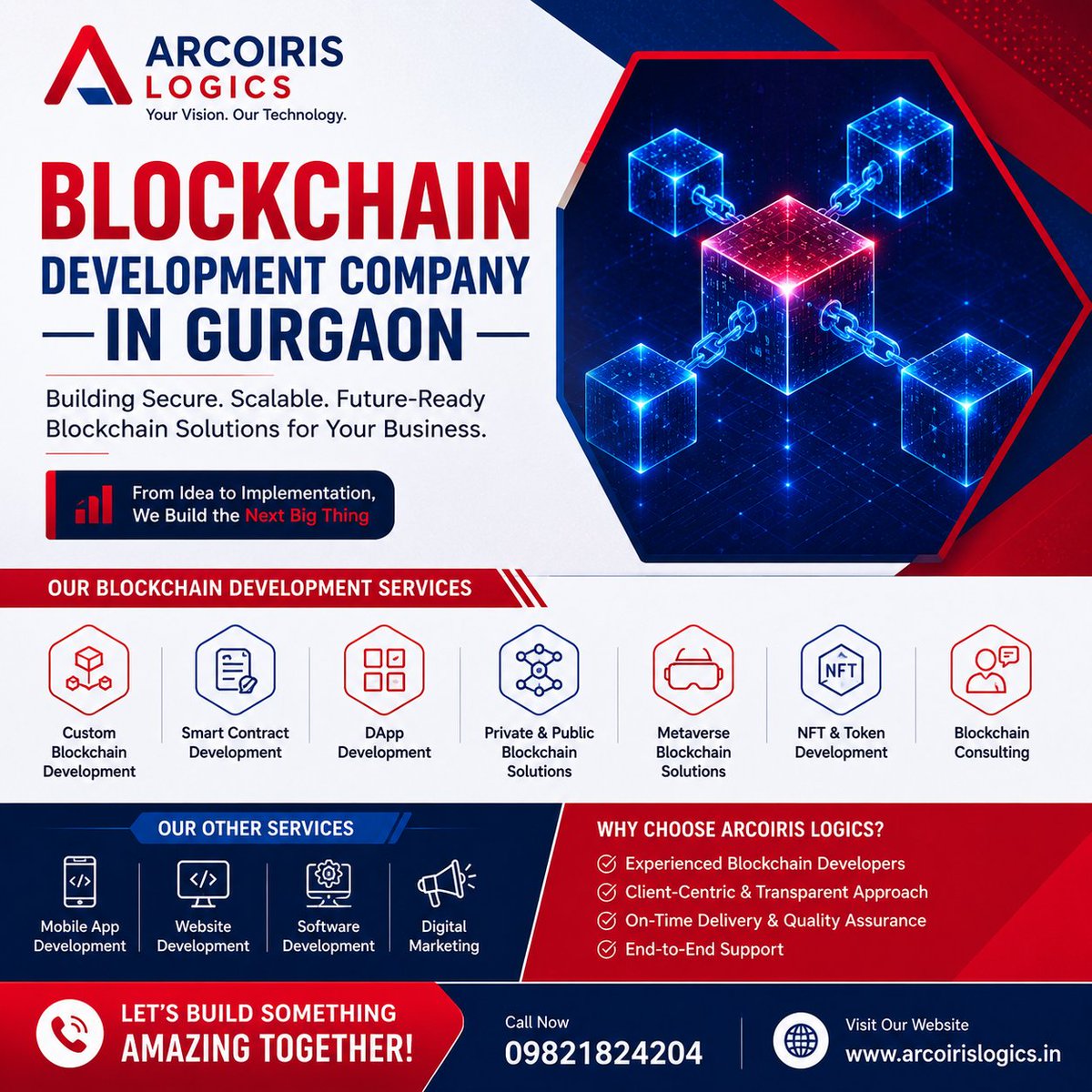 ALogics_1303's tweet photo. Looking for the Best Blockchain Development Company in Gurgaon?
Contact Arcoiris Logics today and turn your blockchain idea into reality.
Phone: 09821824204
#BlockchainDevelopment #BlockchainCompany #BlockchainDevelopers #Web3 #Ethereum #Hyperledger #SmartContracts https://t.co/s4dBbvyhDd