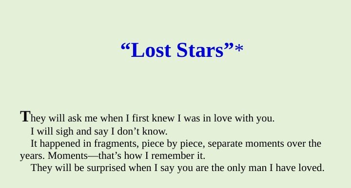 Loi_cee's tweet photo. This is from A Broken People's Playlist.

Best romantic opening for me. https://t.co/xlKdYGl8Vq