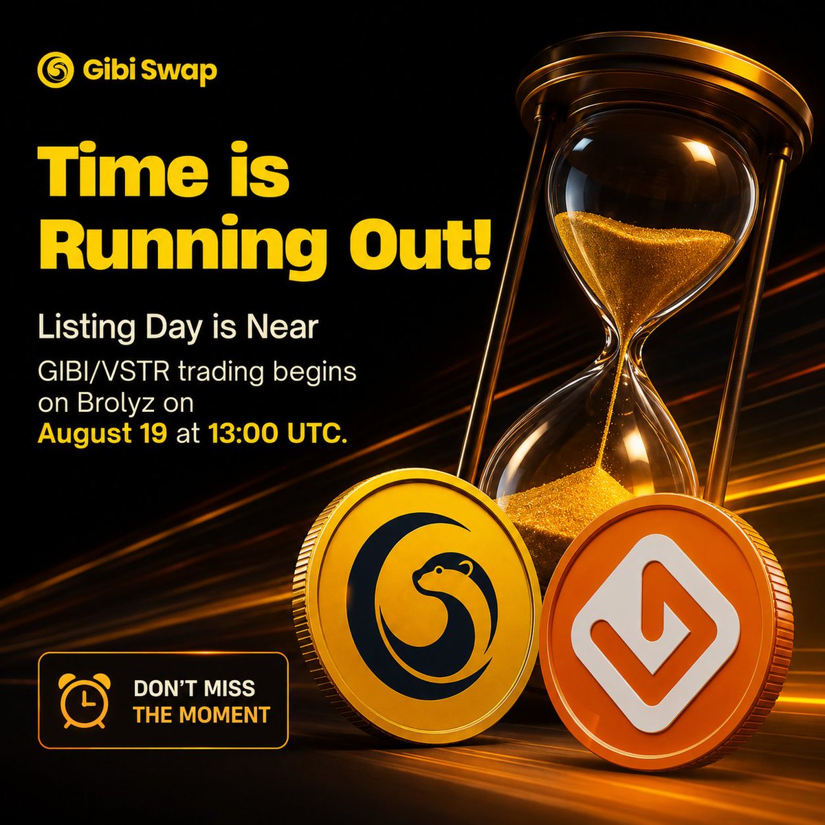 Nurcan181744's tweet photo. ⏳ Zaman daralıyor!
Gibi Swap’ın GIBI/VSTR işlem çifti çok yakında Brolyz’de!
🚀 19 Ağustos – 13:00 UTC
📍 Brolyz
Listeleme günü yaklaşırken geri sayım başladı.
Hazır olanlar yerini alsın. 🔥
GIBI × VSTR × Brolyz
@GibiSwap @BrolyzFi
#GIBI #VSTR #GibiSwap #Brolyz #ListingDay https://t.co/jkVoXzxJEf