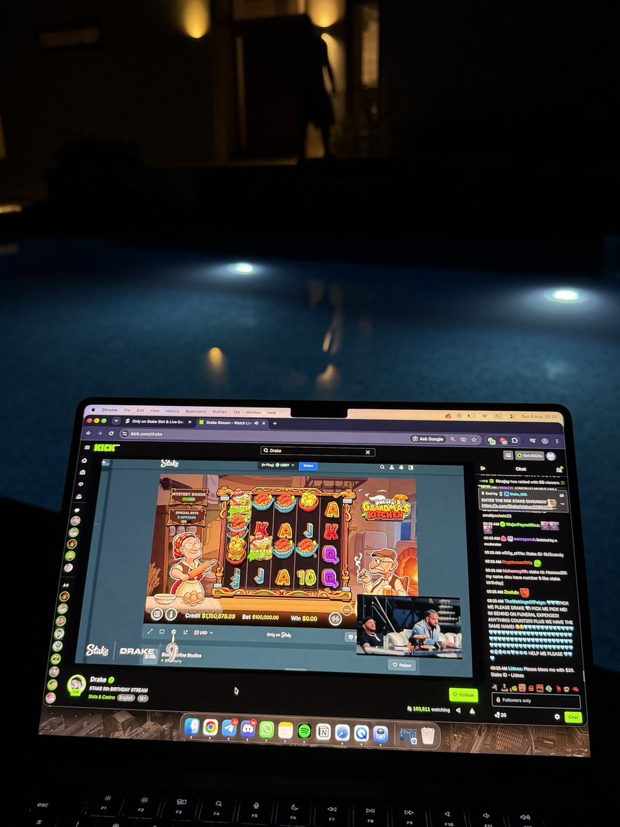 virex1337's tweet photo. Less than 48 hours after release, we’ve had Drake playing our slot on the big screen during his 9th @Stake birthday stream 

Didn’t expect to wake up at 5am and see this but it’s sick haha, much love! @szymool https://t.co/6ocleRMQOM