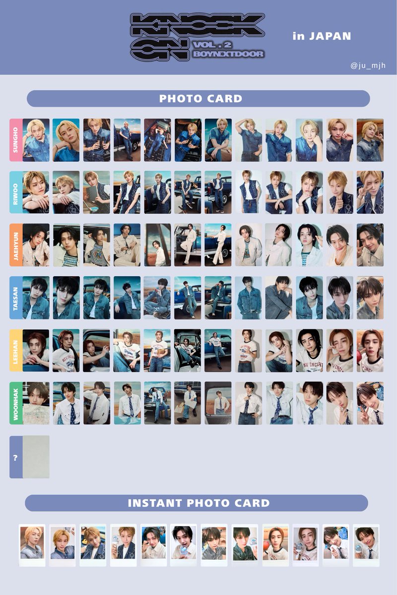 BOYNEXTDOOR トレカ一覧 《 KNOCK ON vol.2 IN JAPAN 》 photocard