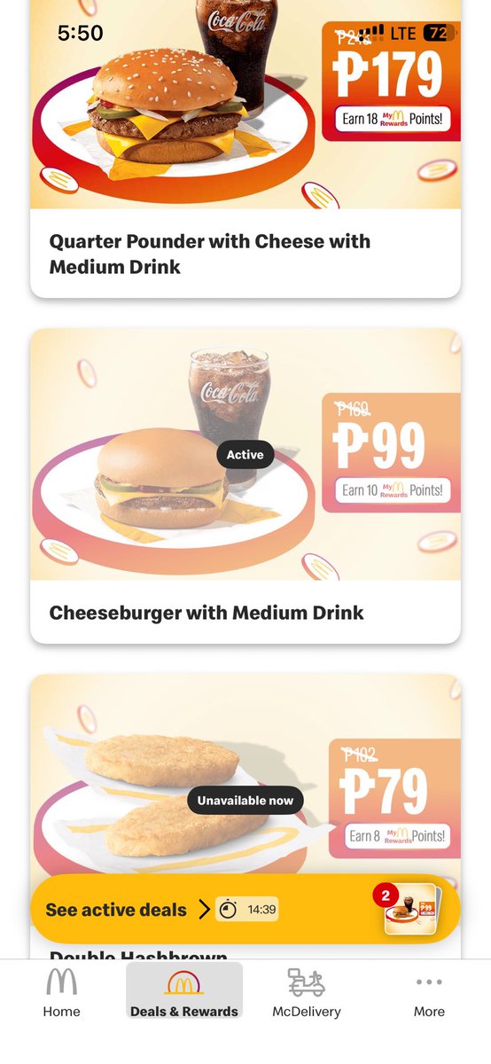 sencen's tweet photo. Sabi ko finally may cheeseburger na may drink na sa app. Coincidentally, walang soda tapos hindi pwede juices… puro kape. Never ko na na-maximise mcdo app. Back to self service kiosk, order na lang individually. @McDo_PH https://t.co/wYosdHpWht