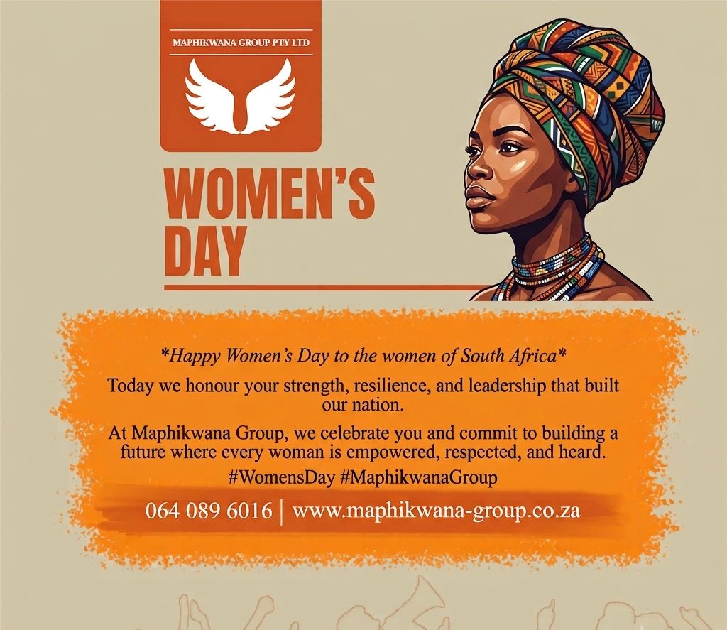GroupMaphikwana's tweet photo. Happy Women's Day to all the incredible women of South Africa 🇿🇦
Your strength builds our nation. Your leadership shapes our future. 
We celebrate you today and everyday 

#WomensDay2026
#MaphikwanaGroup https://t.co/YaAkCFwGS1