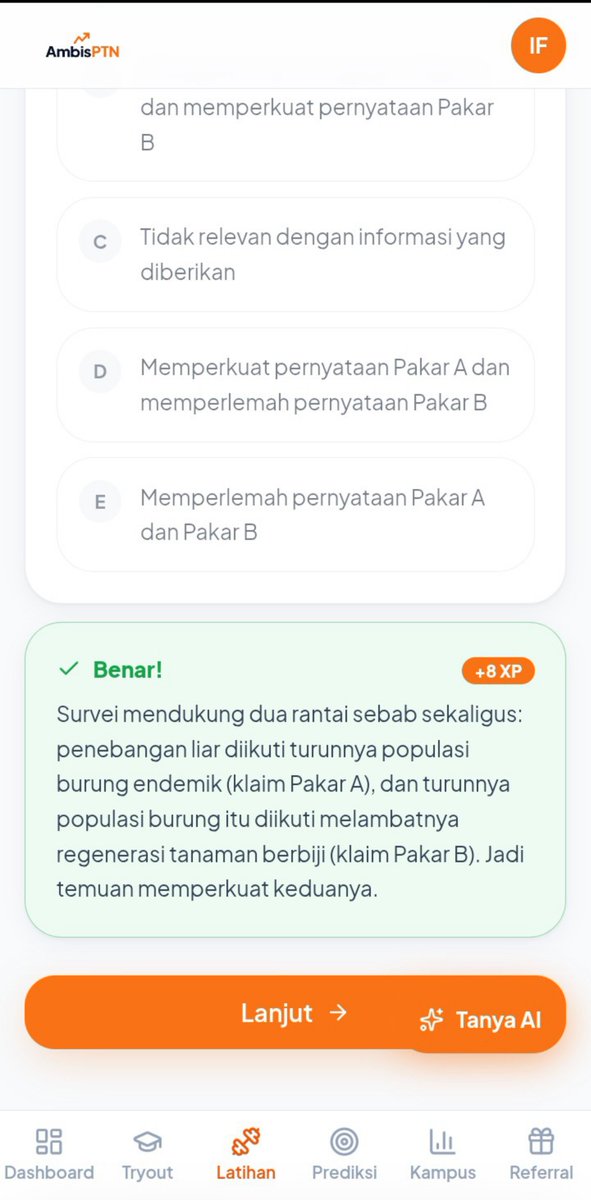 sociallwelfare's tweet photo. DAN ADA PEMBAHASAN JUGA LOH 🤯⭐ 

karena menurutku latihan soal tanpa evaluasi itu kurang maksimal.

di AmbisPTN ada bagian latihan + pembahasan, jadi setelah ngerjain kita bisa lanjut memahami soal yang salah.

targetnya bukan cuma:

❌ salah → tahu jawaban → selesai

tapi:

❌ salah → tahu kenapa salah → belajar konsepnya → coba lagi.