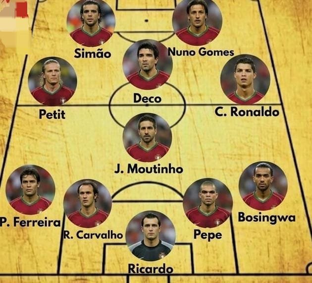 Diamond9ting's tweet photo. 🇵🇹 Portugal National Team at the EURO 
Can you guess the year from this starting XI? 🧠
Level: Hard 😏⚽ https://t.co/56wM6AmIRO