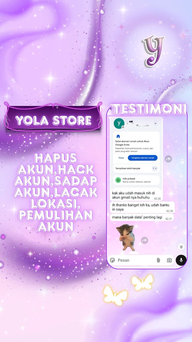 wvrkable's tweet photo. JASA PEMULIHAN AKUN/DELETE AKUN, PROSES FAST &amp; BERGARANSI 

KENDALA :#zonajajan
👾PULIHKAN CHT WA LAMA
👾JASA SADAP WA/IG
👾LUPA PASWORD &amp; LUPA DATA2
👾JASA HAPUS AKUN ALL SOSMED
👾JASA PEMULIHAN AKUN
GOGGLE ,GMAIL,INSTAGRAM,TWITER, FB,TIKTOK,DLL #zonauang

 -->thx wa di bio.. https://t.co/YVbLdDuOhJ
