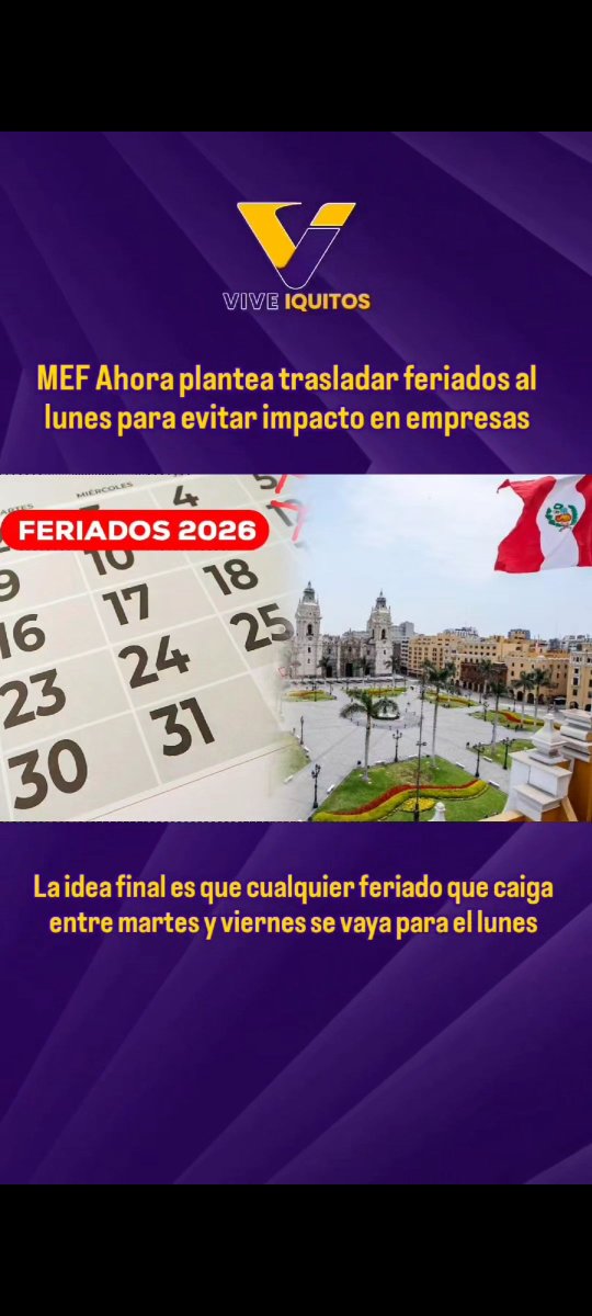 RMezaS's tweet photo. Viernes o lunes, o dejar los #feriados tal cual están ¿Tú que dices? https://t.co/fJd5OGTAAn