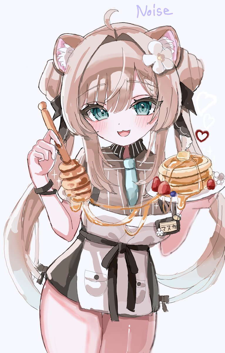 noise_nooisew's tweet photo. 「お待たせしました！今日のパンケーキ、すっごくおいしいですよ！」

#VRCイラスト
#VRC https://t.co/7XhJ61WdVh