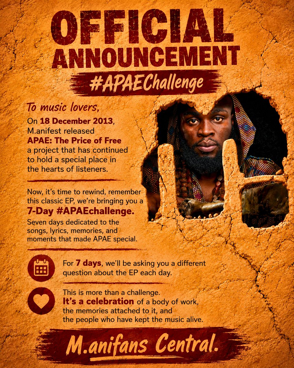 ManiFansGh_'s tweet photo. 🚨Comunicado oficial #APAEchallenge. https://t.co/4WbP4lDBWd