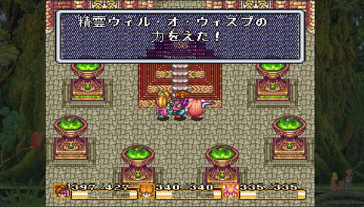 poporich24's tweet photo. 【聖剣伝説コレクション】

聖剣2続き。フラミーで移動できるようになる。賢者ジャッハは〇〇にいるで振り回される流れ。光の精霊ウィル・オ・ウィスプや月の精霊ルナの力を得る。ダークストーカー撃破しジェマと会話。再度ジャッハ訪問する流れまで進む。スマホ版で思い出し何周もした知見活きてる。 https://t.co/i93HLuVF99