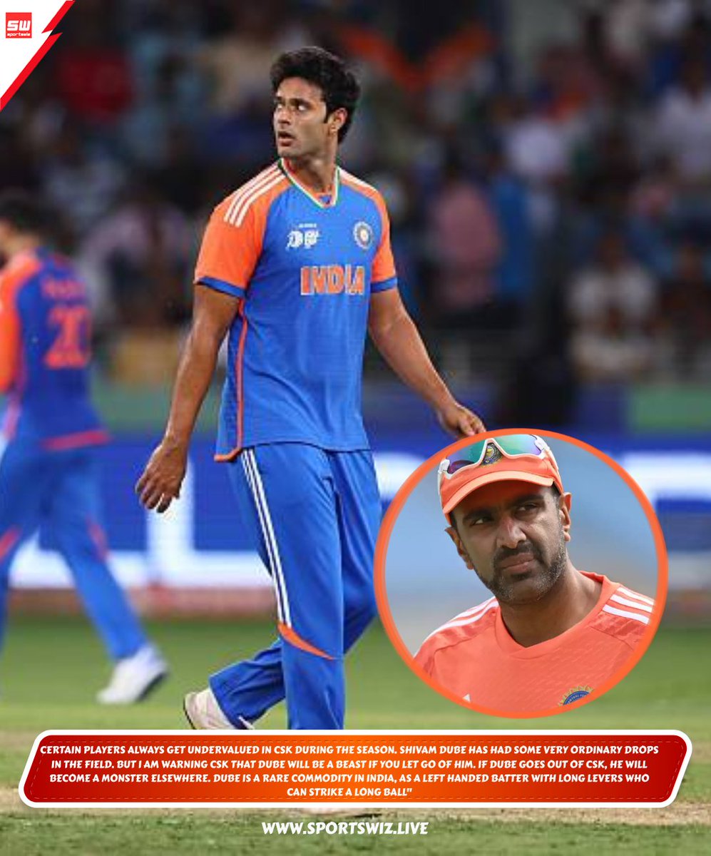 mysportswiz's tweet photo. Ravi Ashwinβs BIG WARNING to CSK! π¦π
https://t.co/7Wm3X0Tlrs
#RavichandranAshwin #RaviAshwin #ShivamDube #CSK #ChennaiSuperKings #IPL #Cricket #IPL2027 #CSKFans https://t.co/Q15gCVONRI
