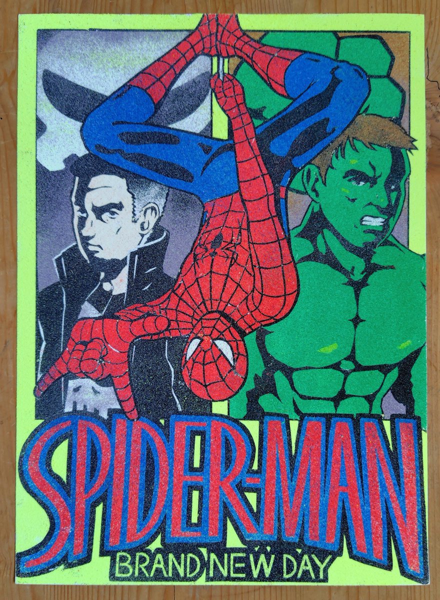Studio_Sando's tweet photo. 砂絵でスパイダーマン×パニッシャー×ハルク描いてみた
ブランド・ニュー・デイ良かった
#スパイダーマンブランドニューデイ 
#spiderman 
#sandart https://t.co/FPjWZYtzEd