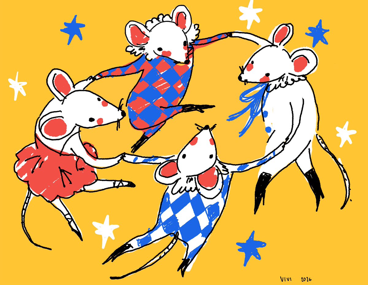 delightfulvivi's tweet photo. dancing mouses, original screenprint 🩷 https://t.co/UO6t0u5vOA