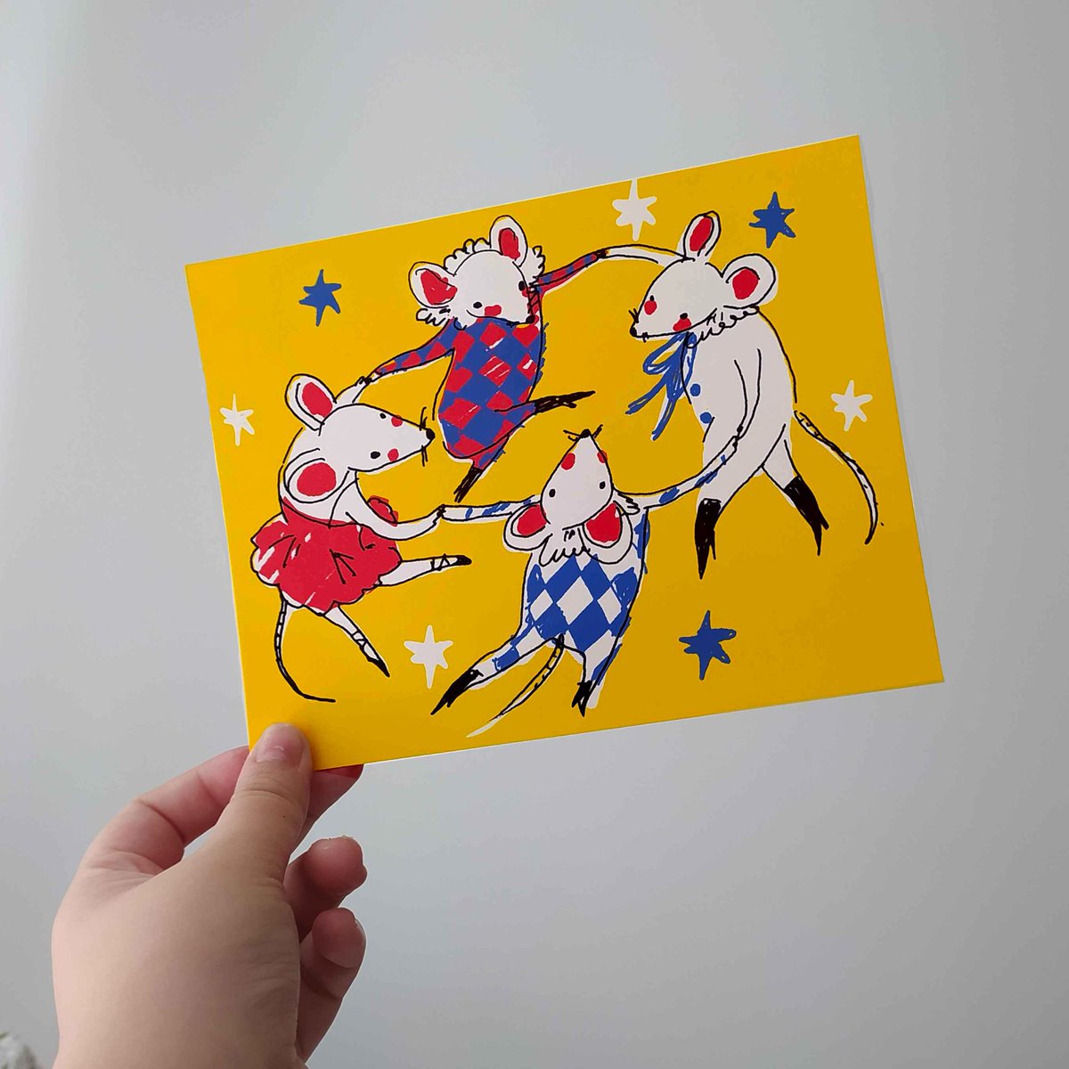delightfulvivi's tweet photo. dancing mouses, original screenprint 🩷 https://t.co/UO6t0u5vOA