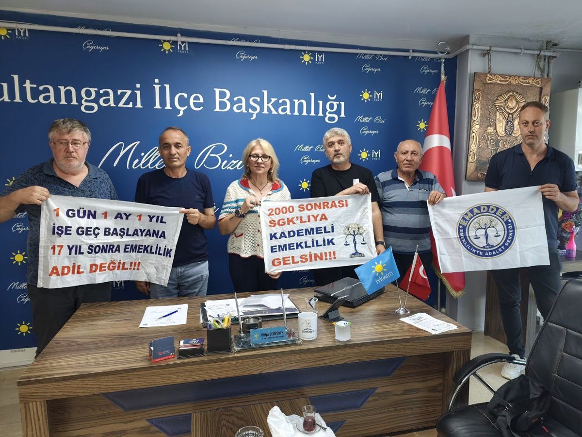 EmadDernegi's tweet photo. 📍 EMADDER’DEN İYİ PARTİ SULTANGAZİ İLÇE BAŞKANLIĞI’NA ZİYARET

@iyiparti
@MDervisogluTR
@iyiparti_34 
@Yucel_Coskun
@iyi_g43107
@Hlya67169562

Emeklilikte Adalet Derneği Yönetim Kurulumuzdan katılım sağlanarak; İYİ Parti Sultangazi İlçe Başkanı Sayın Hülya Şenyürek, İlçe Sekreteri Sayın Ramazan Aksu, Seçim İşleri Başkanı Sayın Turgay Doğmaz, Milli Güvenlikten Sorumlu Başkan Sayın Adnan Kılıçer ile Yönetim Kurulu üyeleri Sayın Eyüp Okur ve Sayın Ercan Köse ile bir araya gelindi.

Kademeli emeklilik mağduriyeti ve milyonların çözüm beklentisi aktarılırken dosyamız da kendilerine takdim edildi.

Nazik ev sahiplikleri, ilgi ve destekleri için teşekkür ederiz.

Emeklilikte Adalet Derneği (EMADDER)

@aefakibaba
@omerkarakas_iyi
@55erhanusta
@Akburak
@stselcan
@YS_Turkoglu
@Turhan_Comez
@SBugraKavuncu
@enveryilmazordu
@UGUR__POYRAZ
@HasanToktasTR
@KevserOfluoglu
@55erhanusta
@avalperakdogan
@imrennilayt

@EmadDernegi
@EMADDER_KADEME
#HükümetKademeyiVer