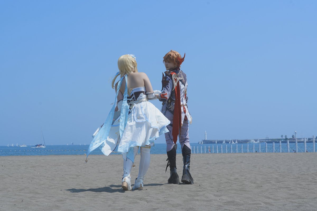bariashion's tweet photo. 【Cosplay/コスプレ】

原神/
タルタリヤ:@yumoti_umai0105
蛍:火燐
photo:@rowind89

#こすぶる
#江ノ島コスプレ祭 https://t.co/PcU9qrkENs