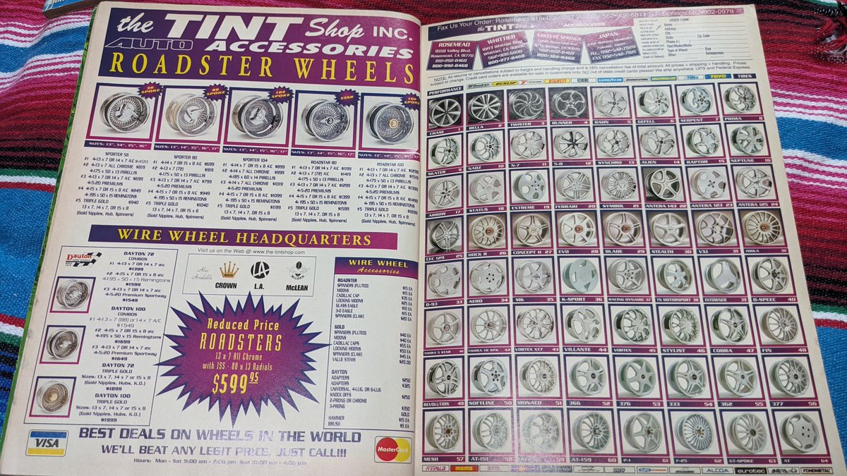 HideyukiC's tweet photo. 同時期の本家TINTSHOPのラインナップはこちら👇️...凄過ぎて意味分かんないです笑
#theTINTSHOP
#TINTSHOP
#Lowridermagazine
#とりあえずここに掲載されてるクロームホイール履いておけば間違いないです https://t.co/SZCOJUaYi1
