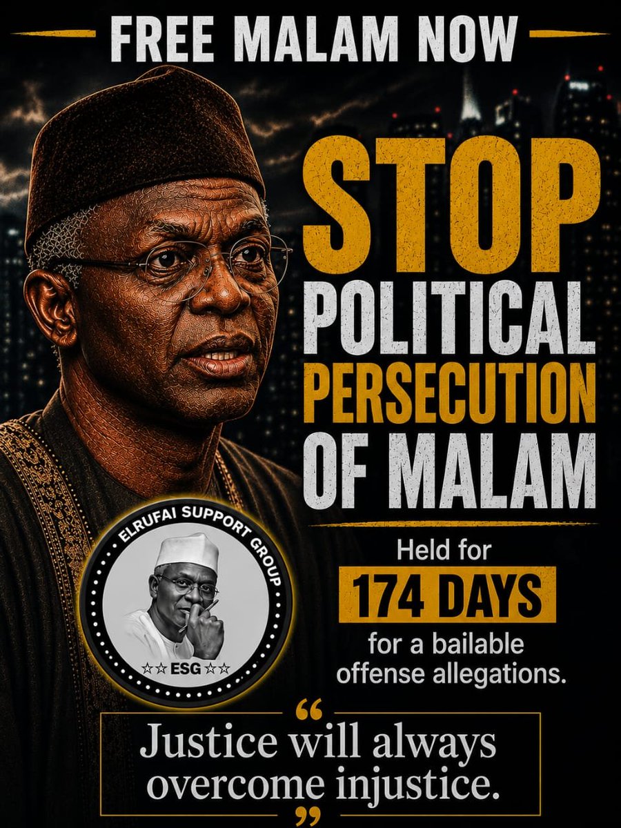 uchediala's tweet photo. #DaysCount 

174 DAYS.
174 DAYS ..
174 DAYS ...
174 DAYS ....

And Still Counting ...

#IStandWithElrufai
#NoRetreatNoSurrender 
#EyesOnTheBall 
#TheElrufaists 
#ESG https://t.co/CxzmgelJW1