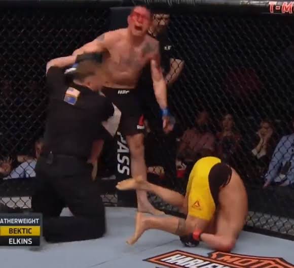 DobryjLosos's tweet photo. @realkevink When he murdered -500 favorite Bektic by upset, casuals losers will laugh at how 42 old CTE veteran got flattened by a 11-1 prospect but the real ones know that Darren Elkins had the greatest heart in the UFC featherweight, shit, maybe in the whole UFC itself. https://t.co/SIl3416Btx