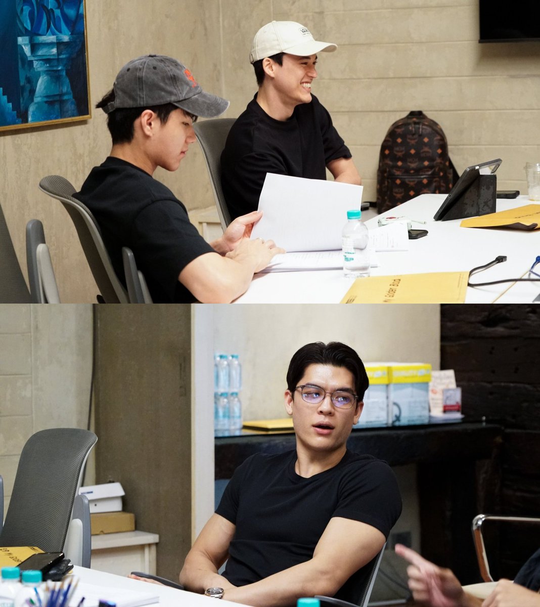 PeeWeeGIlY's tweet photo. MGB and ROS script readings have completely different energies 😭 MGB was giving “nice meeting you” vibes, while ROS was giving “sorry we’re late, we had something to take care of at home” energy. 🤭 https://t.co/L6qK7oUDY2